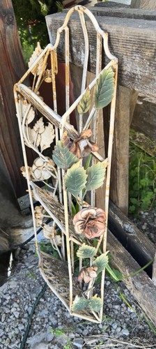 Toleware vintage metallo rosa